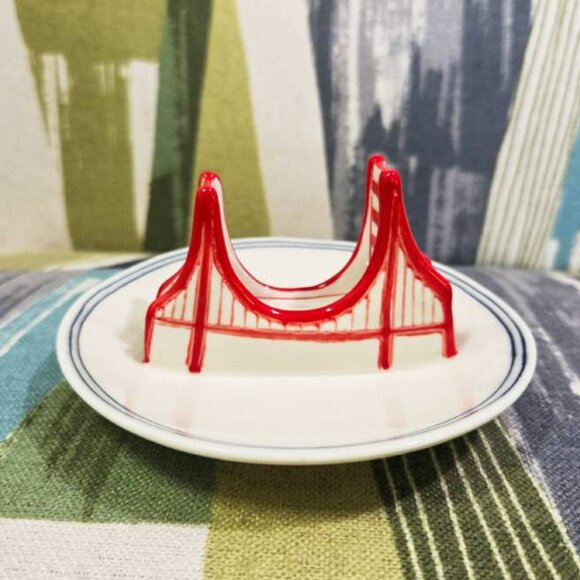 Molly Hatch Anthropologie Golden Gate Bridge Ring Dish Jewelry Holder San Fran - Picture 5 of 8